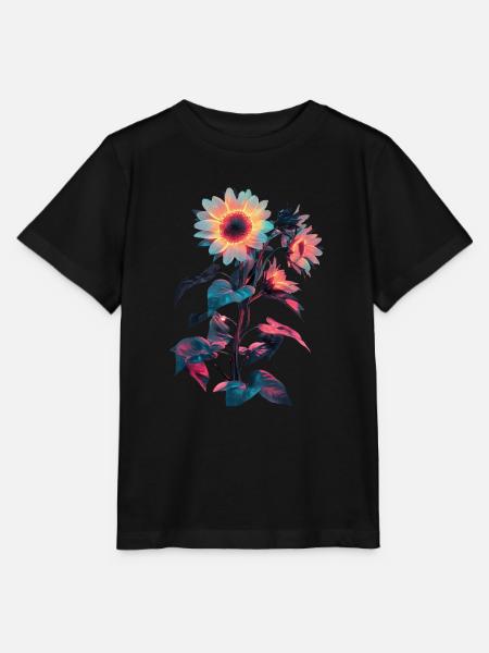Sonnenblume - Stanley/Stella Kinder T-Shirt MINI CREATOR  - Schwarz