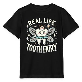 Real Life Zahnfee - Stanley/Stella Kinder T-Shirt MINI CREATOR  - Schwarz - Vorne - Mikhail (115cm)