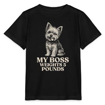 Yorkshire Terrier Besitzer Mein Chef Wiegt 5 Pfund - Stanley/Stella Kinder T-Shirt MINI CREATOR  - Schwarz - Vorne - Mikhail (115cm)