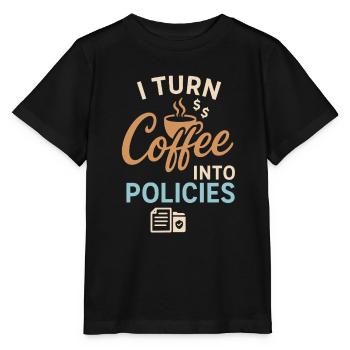 Ich mache Kaffee zu Politiken - Stanley/Stella Kinder T-Shirt MINI CREATOR  - Schwarz - Vorne - Mikhail (115cm)