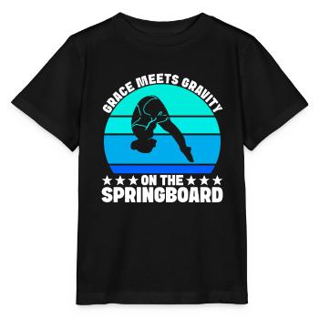 Kunstspringen Turmspringer Sprungbrett - Stanley/Stella Kinder T-Shirt MINI CREATOR  - Schwarz - Vorne - Mikhail (115cm)