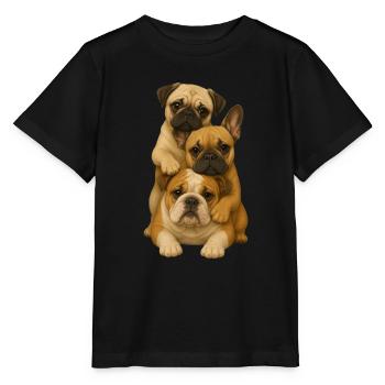 Dog Dogs Cute Dogs - Stanley/Stella MINI CREATOR Kids’ T-Shirt - black - Front - Mikhail (115cm)
