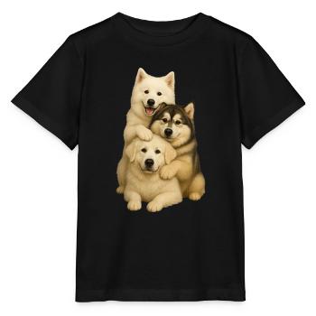 Dog Dogs Cute Dogs - Stanley/Stella MINI CREATOR Kids’ T-Shirt - black - Front - Mikhail (115cm)