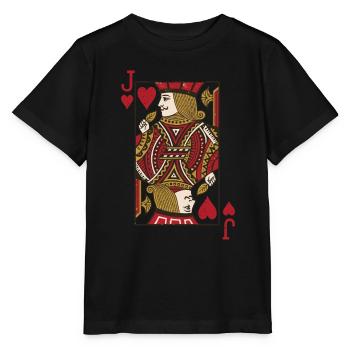 Cards Heart Jack Skat Poker Doppelkopf - Stanley/Stella MINI CREATOR Kids’ T-Shirt - black - Front - Mikhail (115cm)