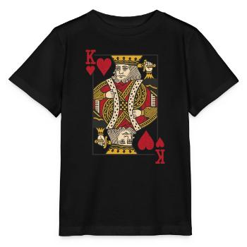 Cards Heart King Skat Poker Doppelkopf - Stanley/Stella MINI CREATOR Kids’ T-Shirt - black - Front - Mikhail (115cm)