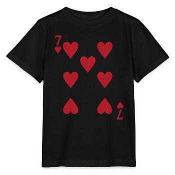 Cards Heart Seven Skat Poker Doppelkopf - Stanley/Stella MINI CREATOR Kids’ T-Shirt - black - Front - Mikhail (115cm)