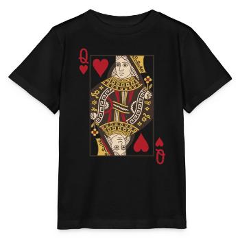 Cards Heart Queen Skat Poker Doppelkopf - Stanley/Stella MINI CREATOR Kids’ T-Shirt - black - Front - Mikhail (115cm)