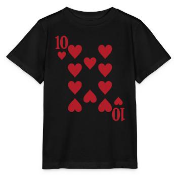 Cards Heart Ten Skat Poker Doppelkopf - Stanley/Stella MINI CREATOR Kids’ T-Shirt - black - Front - Mikhail (115cm)