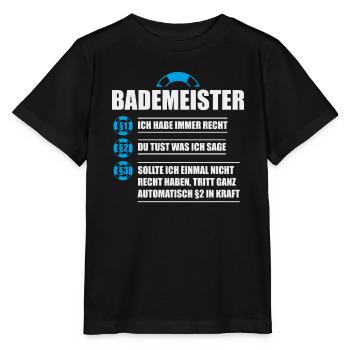 Bademeister Rettungsschwimmer Schwimmmeister - Stanley/Stella Kinder T-Shirt MINI CREATOR  - Schwarz - Vorne - Mikhail (115cm)