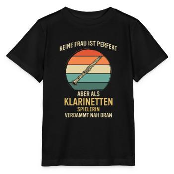Klarinette Klarinettenspieler Klarinettist - Stanley/Stella Kinder T-Shirt MINI CREATOR  - Schwarz - Vorne - Mikhail (115cm)