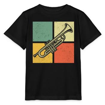 Trumpet Trumpet Player Trumpeter - Stanley/Stella MINI CREATOR Kids’ T-Shirt - black - Front - Mikhail (115cm)