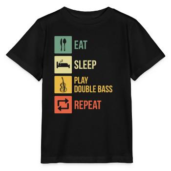 Double bass Double bass player Double bass player - Stanley/Stella MINI CREATOR Kids’ T-Shirt - black - Front - Mikhail (115cm)