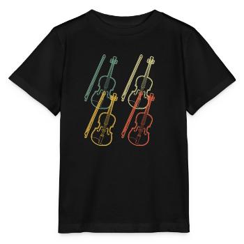 Violin Violinist Violinist - Stanley/Stella MINI CREATOR Kids’ T-Shirt - black - Front - Mikhail (115cm)