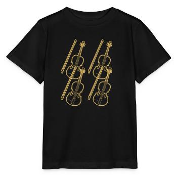 Violin Violinist Violinist - Stanley/Stella MINI CREATOR Kids’ T-Shirt - black - Front - Mikhail (115cm)