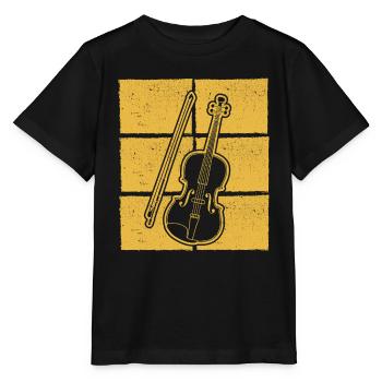 Violin Violinist Violinist - Stanley/Stella MINI CREATOR Kids’ T-Shirt - black - Front - Mikhail (115cm)