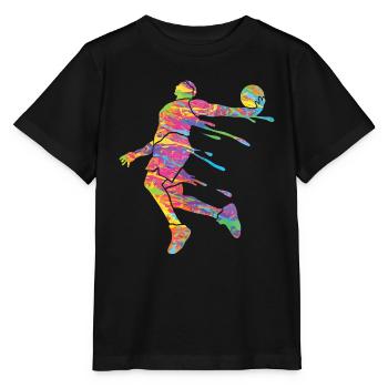 Basketteur Coloré Paint Slam Dunk Sports - T-shirt bio MINI CREATOR Stanley/Stella Enfant - noir - Devant - Mikhail (115cm)