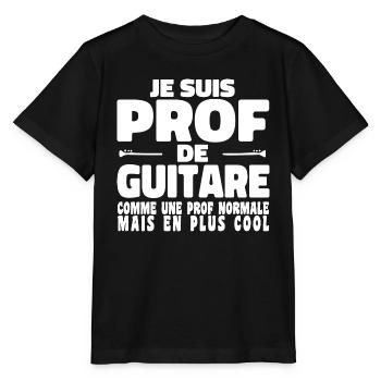 Je suis Prof de Guitare Comme Une Prof Normale - T-shirt bio MINI CREATOR Stanley/Stella Enfant - noir - Devant - Mikhail (115cm)