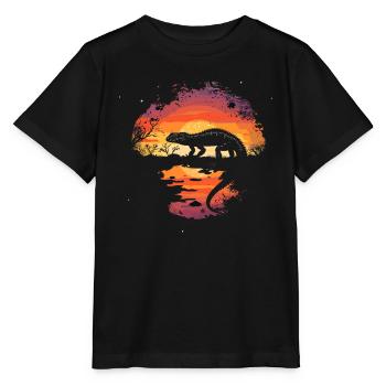 Iguana Reptiles Green Iguana - Stanley/Stella MINI CREATOR Kids’ T-Shirt - black - Front - Mikhail (115cm)