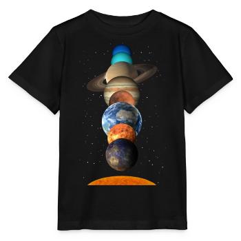 Système solaire - T-shirt bio MINI CREATOR Stanley/Stella Enfant - noir - Devant - Mikhail (115cm)