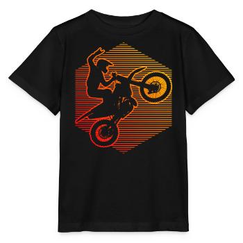Dirtbike Freestyle Motocross Motocross Dirt Biker - Stanley/Stella Kinder T-Shirt MINI CREATOR  - Schwarz - Vorne - Mikhail (115cm)