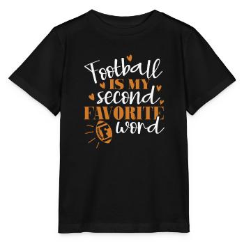Le football est mon deuxième mot F préféré - T-shirt bio MINI CREATOR Stanley/Stella Enfant - noir - Devant - Mikhail (115cm)