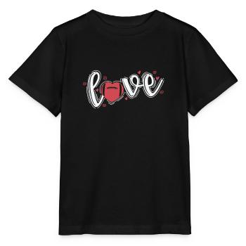 Love with a heart from Football America - Stanley/Stella MINI CREATOR Kids’ T-Shirt - black - Front - Mikhail (115cm)