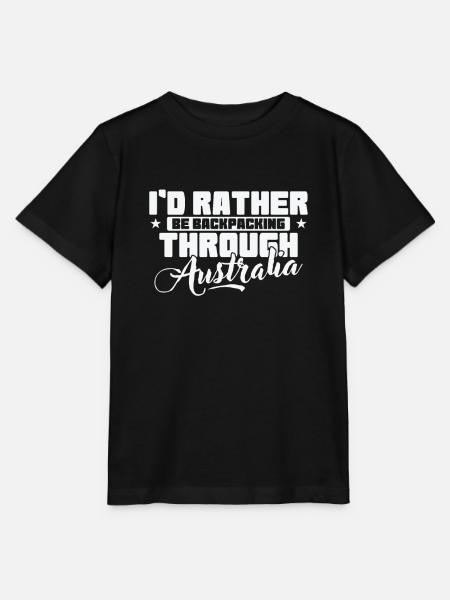 I'd rather Backpacking through Australia - Stanley/Stella Kinder T-Shirt MINI CREATOR - Schwarz