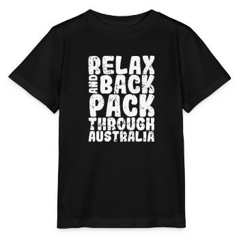 Relax and Backpack through Sydney Australia - Stanley/Stella MINI CREATOR Kids’ T-Shirt - black - Front - Mikhail (115cm)