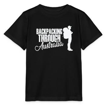 Backpacking through Australia Adventure - Stanley/Stella MINI CREATOR Kids’ T-Shirt - black - Front - Mikhail (115cm)