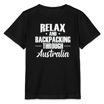 Relax and Backpacking through Australia Freedom - Stanley/Stella MINI CREATOR Kids’ T-Shirt - black - Front - Mikhail (115cm)