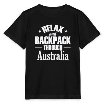 Relax and Backpack through Australia - Stanley/Stella MINI CREATOR Kids’ T-Shirt - black - Front - Mikhail (115cm)