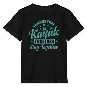Friends that Kayak together stay together - Stanley/Stella MINI CREATOR Kids’ T-Shirt - black - Front - Mikhail (115cm)