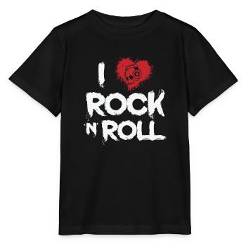 I Love Rock n Roll Musikstil Genre Gitarre - Stanley/Stella Kinder T-Shirt MINI CREATOR  - Schwarz - Vorne - Mikhail (115cm)