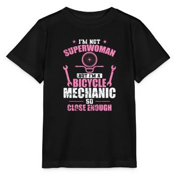 Je ne suis pas une Superwoman Je suis mécanicienne de vélo - T-shirt bio MINI CREATOR Stanley/Stella Enfant - noir - Devant - Mikhail (115cm)