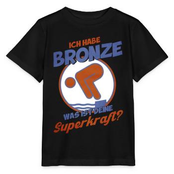 Schwimmer Schwimmprüfung Bronze Geschenk - Stanley/Stella Kinder T-Shirt MINI CREATOR  - Schwarz - Vorne - Mikhail (115cm)