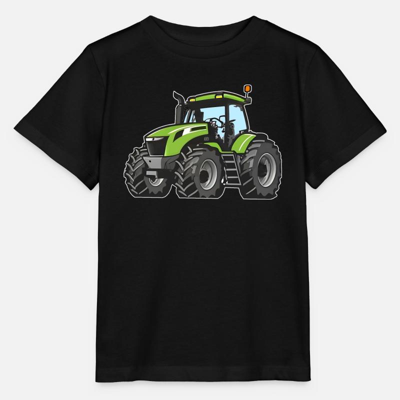 Tracteur vert - T-shirt bio MINI CREATOR Stanley/Stella Enfant - noir