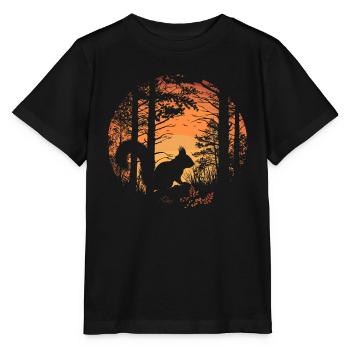 Squirrel Forest Tree Squirrel Squirrel - Stanley/Stella MINI CREATOR Kids’ T-Shirt - black - Front - Mikhail (115cm)