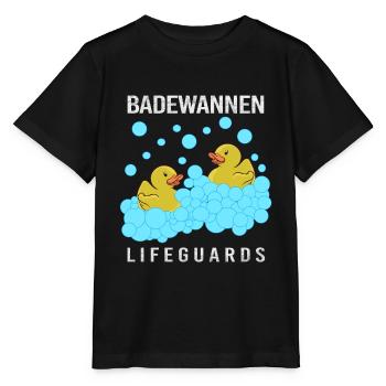 Quietscheente Rettungsschwimmer - Stanley/Stella Kinder T-Shirt MINI CREATOR  - Schwarz - Vorne - Mikhail (115cm)