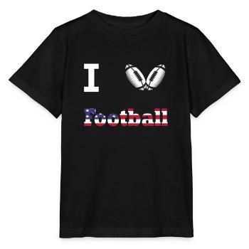 J'aime le cadeau de sport américain de football américain - T-shirt bio MINI CREATOR Stanley/Stella Enfant - noir - Devant - Mikhail (115cm)
