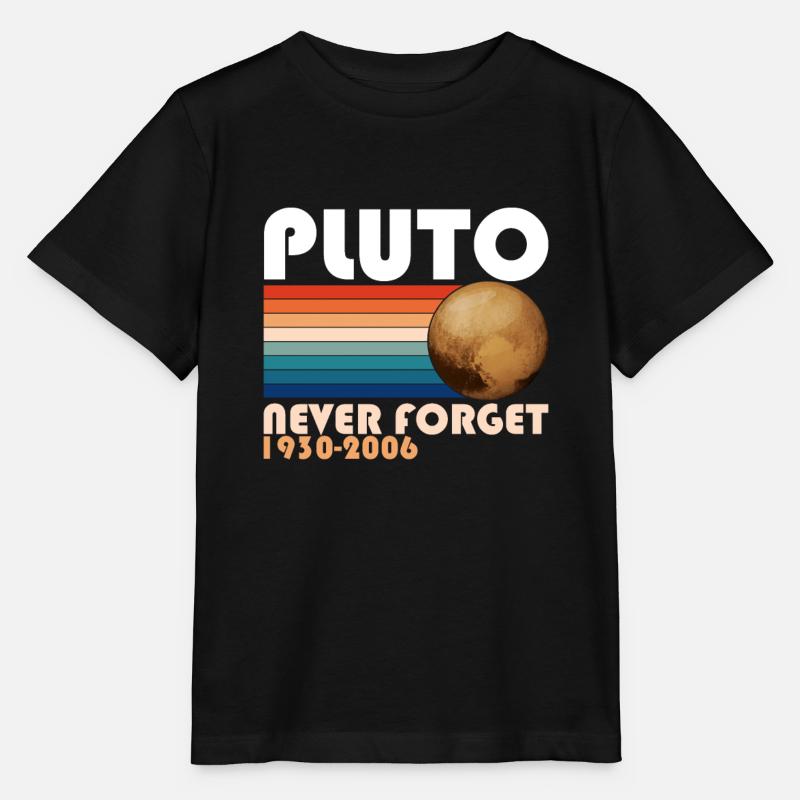 Pluto Never Forget Shirt 1930 - 2006 Planeten - Stanley/Stella Kinder T-Shirt MINI CREATOR - Schwarz