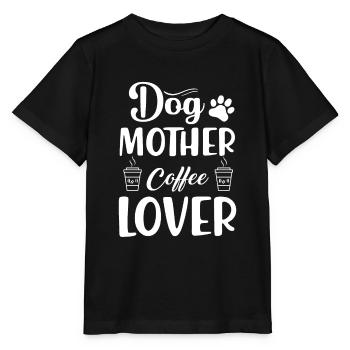 Dog mother coffee lover - Stanley/Stella MINI CREATOR Kids’ T-Shirt - black - Front - Mikhail (115cm)