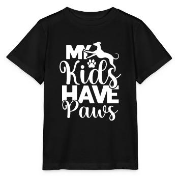 My children have paws - Stanley/Stella MINI CREATOR Kids’ T-Shirt - black - Front - Mikhail (115cm)