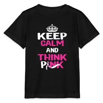 Restez calme et pensez rose - T-shirt bio MINI CREATOR Stanley/Stella Enfant - noir - Devant - Mikhail (115cm)