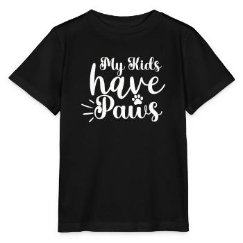 My children have paws - Stanley/Stella MINI CREATOR Kids’ T-Shirt - black - Front - Mikhail (115cm)