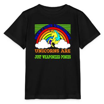 Hé, j’aime la licorne licorne - T-shirt bio MINI CREATOR Stanley/Stella Enfant - noir - Devant - Mikhail (115cm)