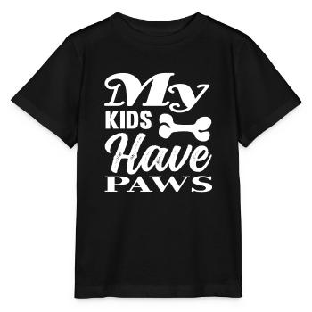 My children have paws - Stanley/Stella MINI CREATOR Kids’ T-Shirt - black - Front - Mikhail (115cm)