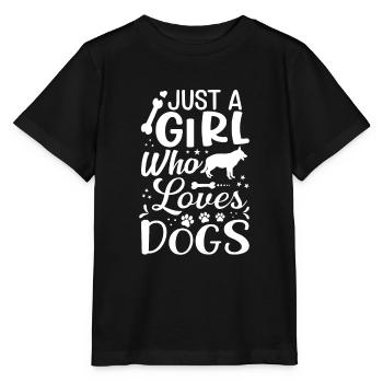 NUR EIN MÄDCHEN, DAS HUNDE LIEBT - Stanley/Stella Kinder T-Shirt MINI CREATOR  - Schwarz - Vorne - Mikhail (115cm)