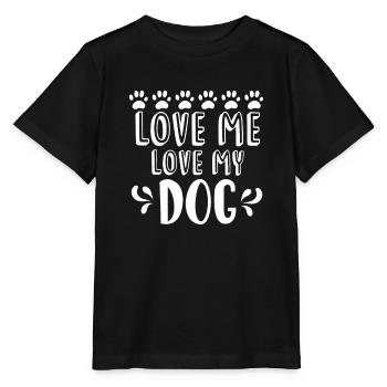 Aime-moi Aime mon chien - T-shirt bio MINI CREATOR Stanley/Stella Enfant - noir - Devant - Mikhail (115cm)
