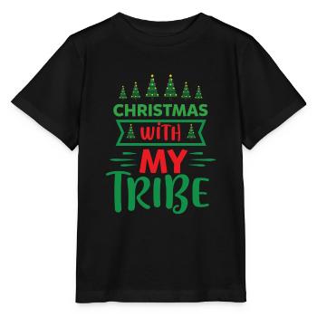 Ugly Christmas Weihnachten ist mein Tribe Sprüche - Stanley/Stella Kinder T-Shirt MINI CREATOR  - Schwarz - Vorne - Mikhail (115cm)