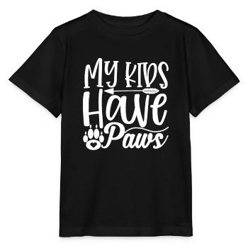 My children have paws - Stanley/Stella MINI CREATOR Kids’ T-Shirt - black - Front - Mikhail (115cm)